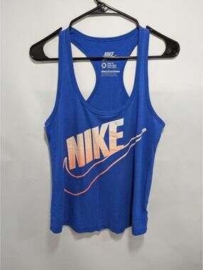 Mens Nike Loose Fit Blue Tank Top Sleeveless Workout Gym Shirt Size Medium M